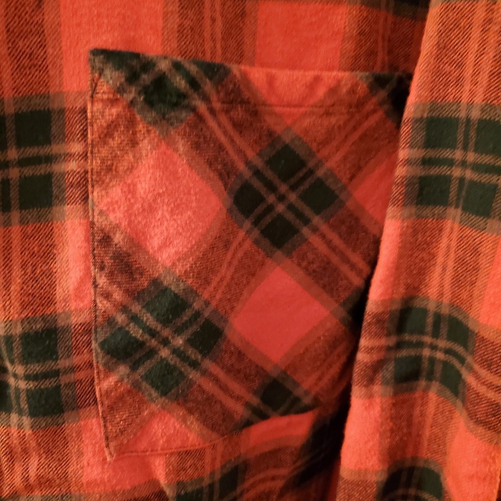 Terra & Sky sz 4X buffalo red plaid flannel shirt cabin cozy drop shoulder - Picture 4 of 15
